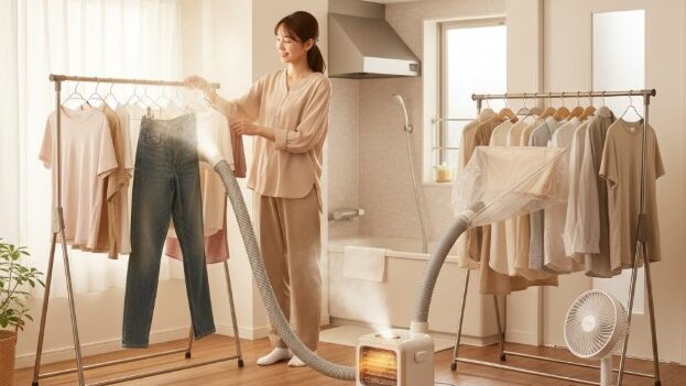 衣類乾燥機能で部屋干しを快適に
