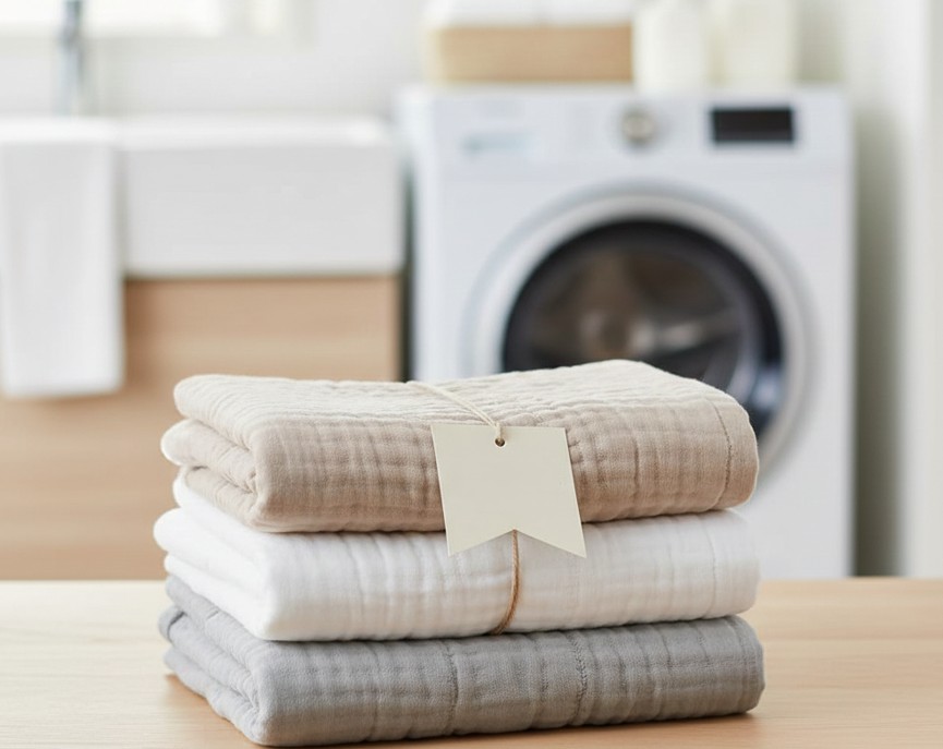 6重ガーゼなら乾燥機でもふんわり育つ