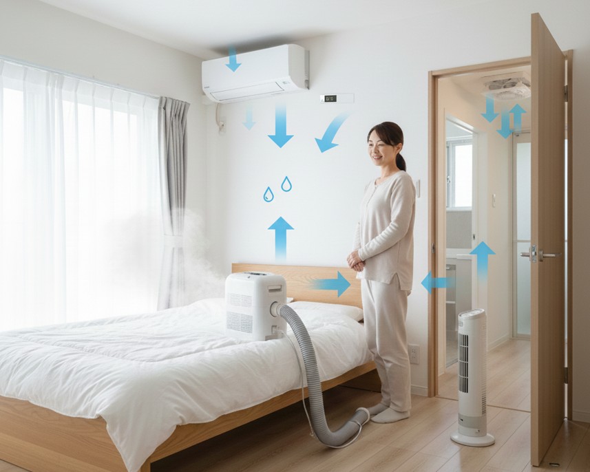 エアコンの除湿や換気扇を併用するコツ