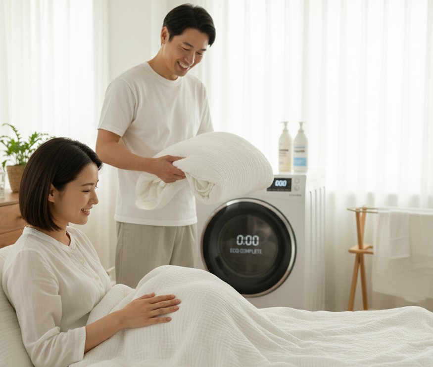 ガーゼを乾燥機で縮まない状態で保つコツ