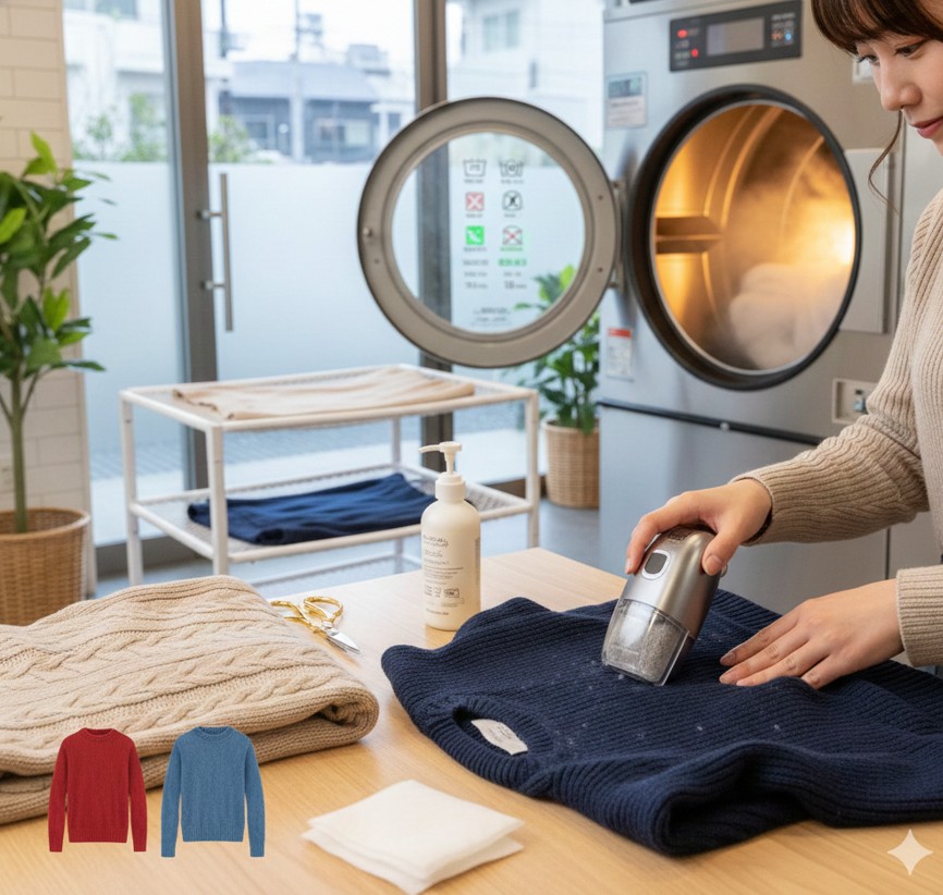 コインランドリー乾燥機でセーターは縮む？失敗しない設定と復活術