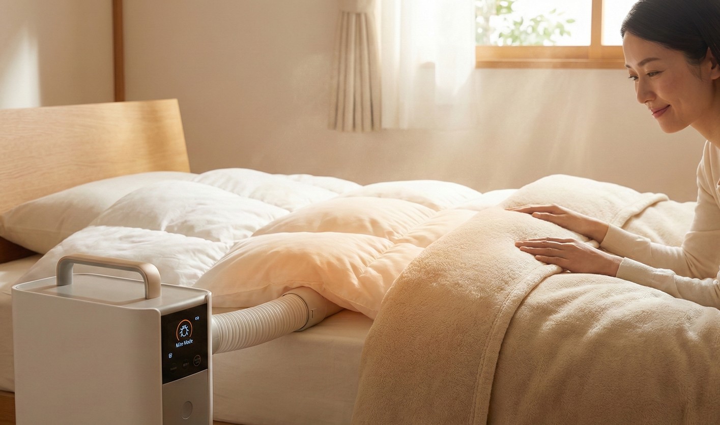 布団乾燥機で毛布も一緒に乾かす方法！ダニ退治と電気代も徹底解説