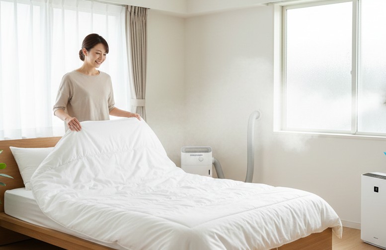 布団乾燥機の湿気はどこへ消える？結露とカビを防ぐ逃がし方を解説