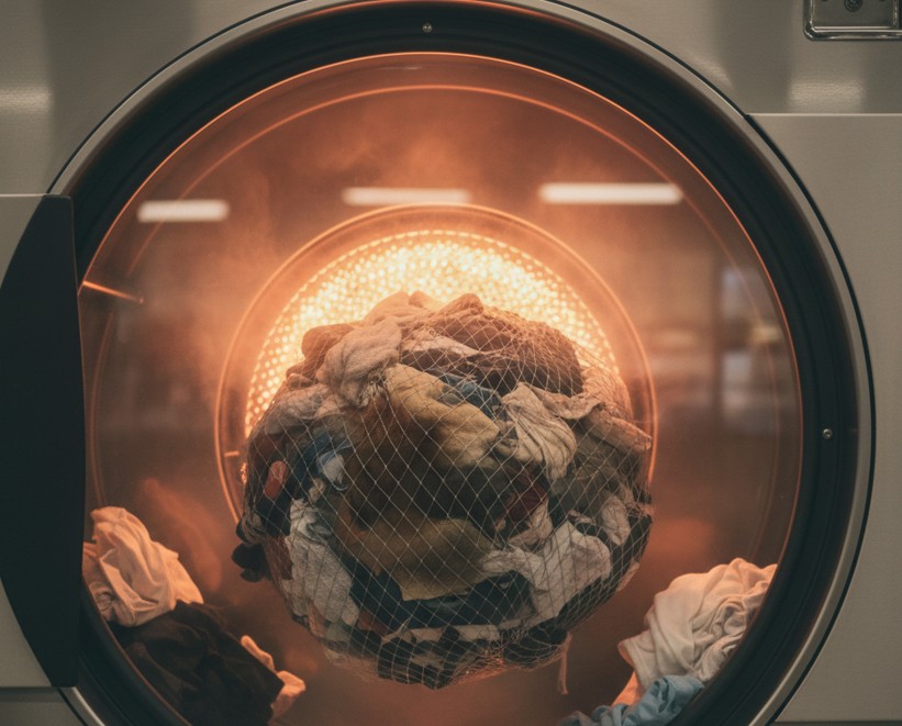 洗濯ネットに入れると乾燥ムラになる