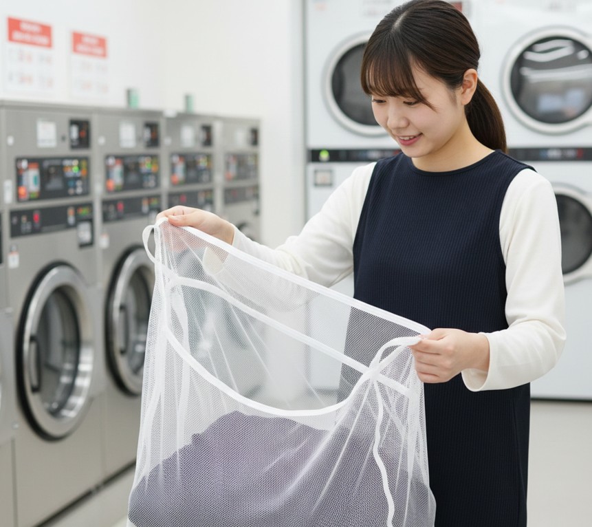 洗濯ネットは大きめサイズを使う
